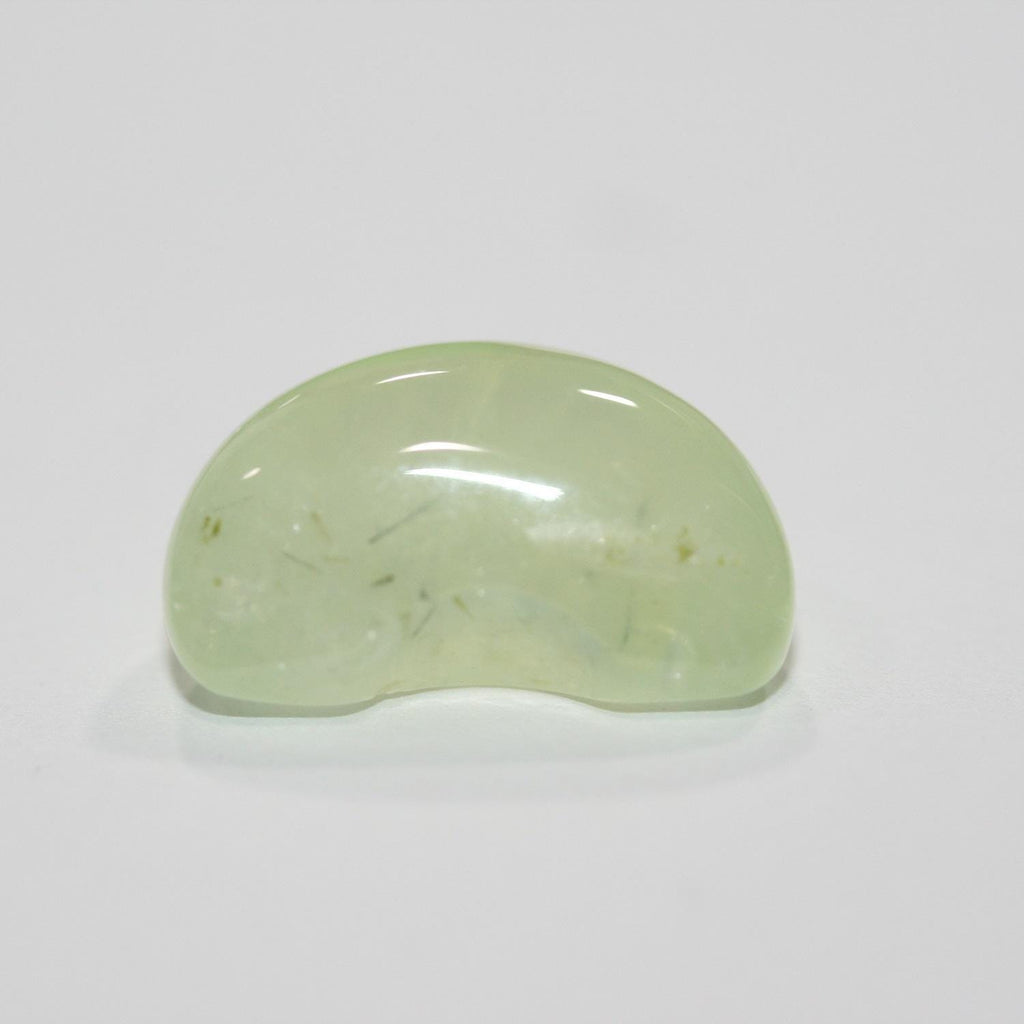 Pendentif Lune en préhnite lisse sans perçage 18 x 12 mm - Réf. 14921