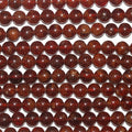 Collier de perles rondes lisses en grenat St Hessonite, 6 mm, 15 pouces (39 cm).