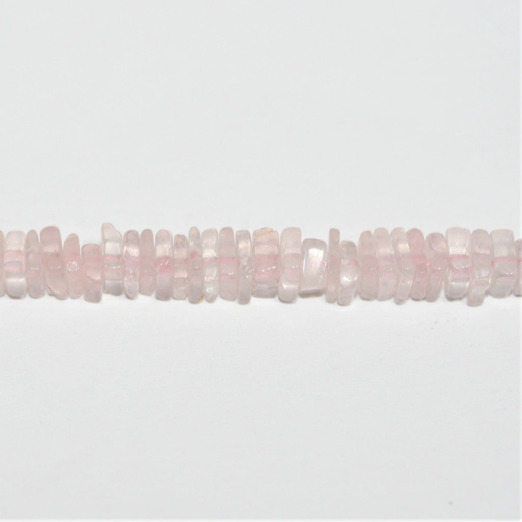 Cuentas cuadradas planas y lisas de cuarzo rosa de 40 cm (16"), 4,5 x 2 mm (tira de 40 cm)