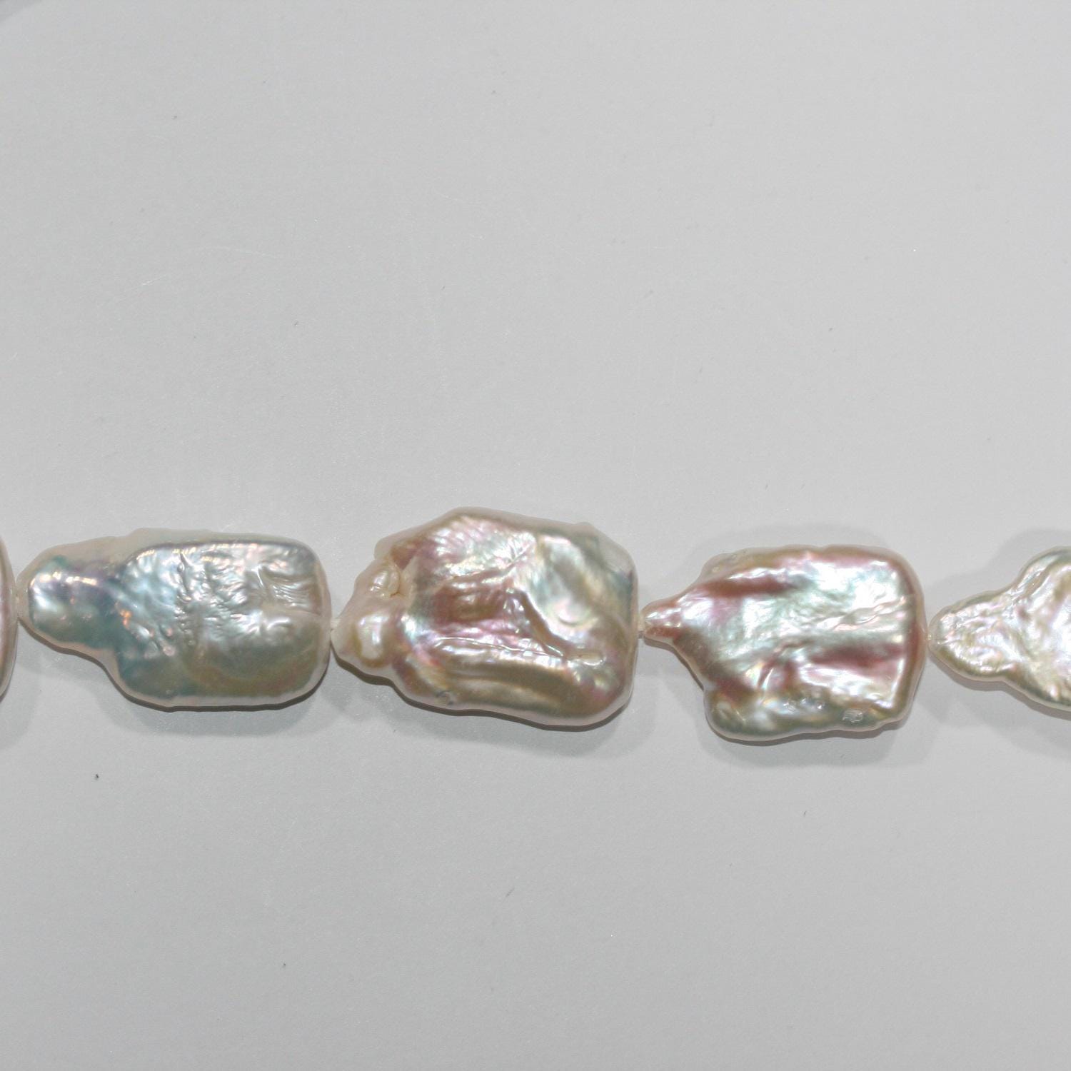 Perles baroques d'eau douce St 16" (environ 22 x 18 mm) - Collier de 40 cm - Perles naturelles à prix de gros