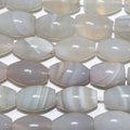 Cuentas de ágata rayada gris de 16" (12 x 8 mm) - Hilo de 40 cm