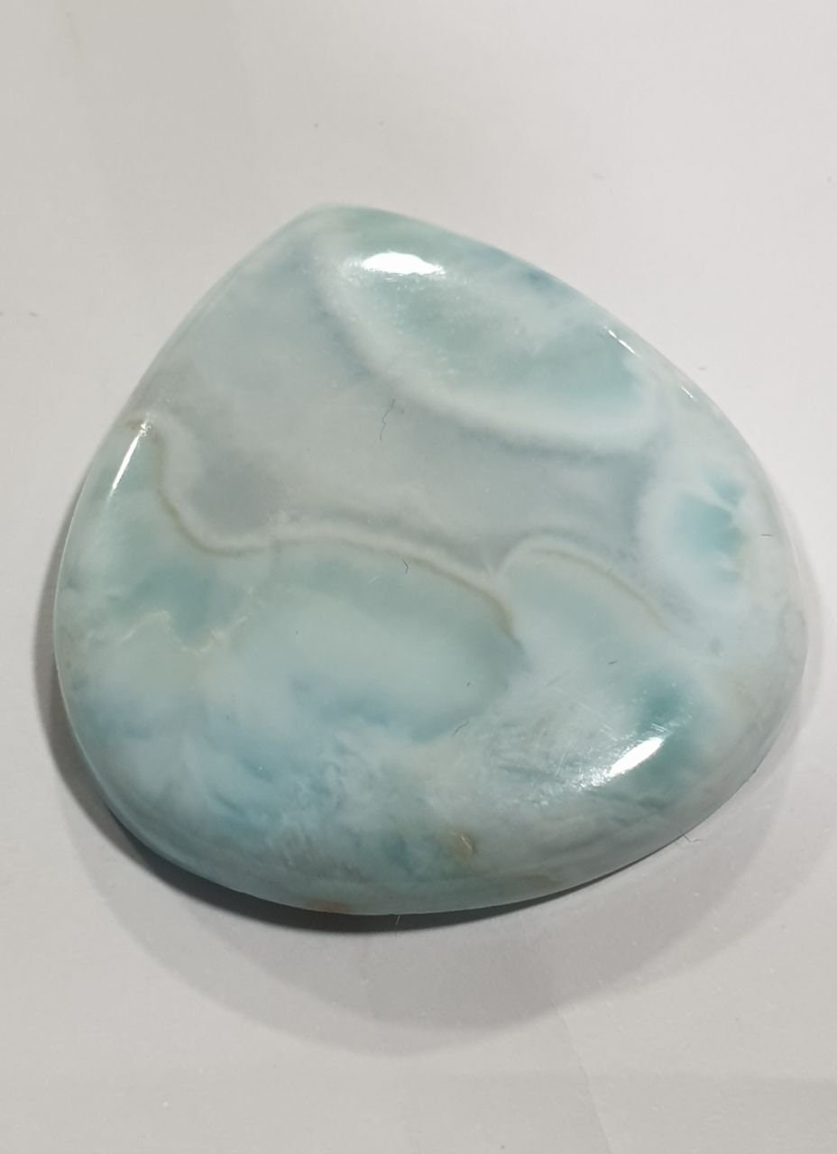 Big Larimar Fancy Cabochon 67.4ct - 35x33.7mm - Dominican Republic Stone