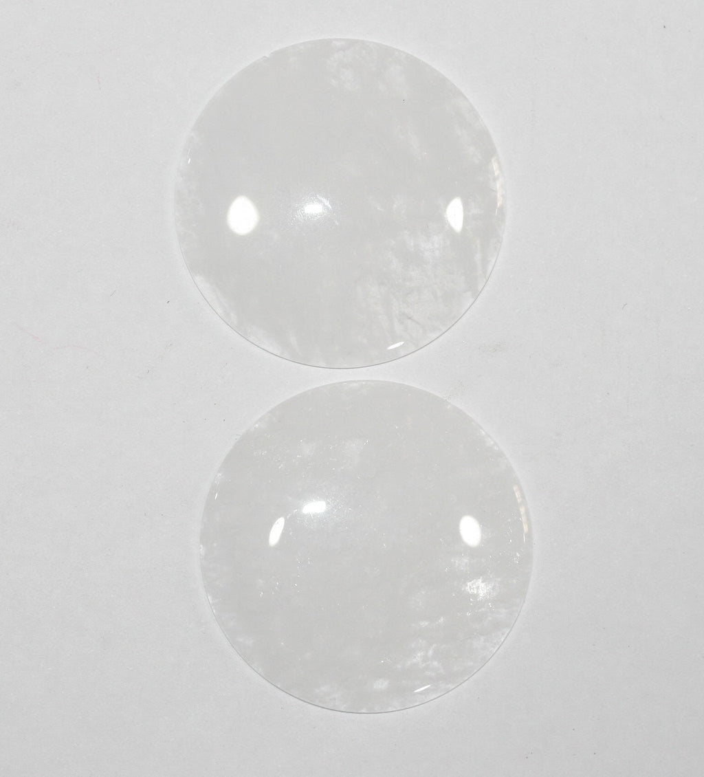 Lote de 2 cabujones redondos de cuarzo cristal de roca de 36,5 mm (2 unidades)