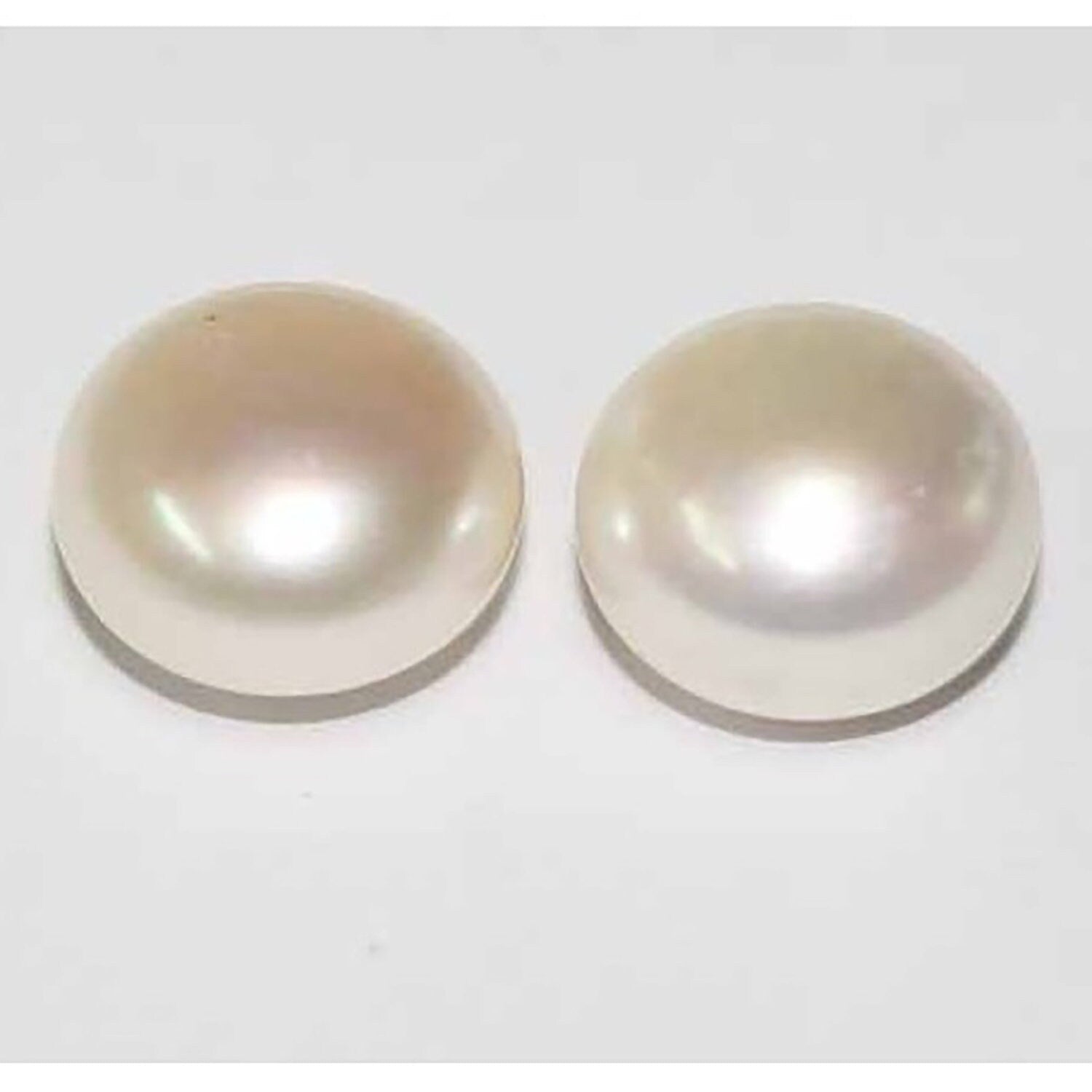 Bouton de perle d'eau douce AAA, non percée, presque ronde, 12-13 mm - Perle naturelle de qualité supérieure - Prix pour une paire - Boucles d'oreilles en perles