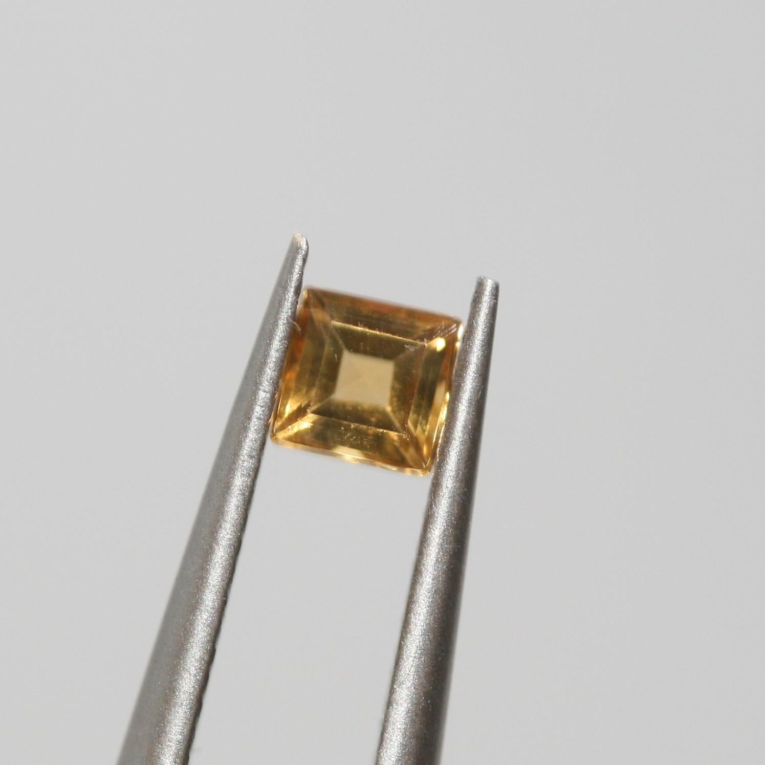 Lote de 20 piezas de citrino facetado cuadrado de 3,5 mm. (20 piezas).
