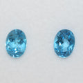 Lote de 2 topacios azules suizos facetados ovalados de 8 x 6 mm. (2 piezas)
