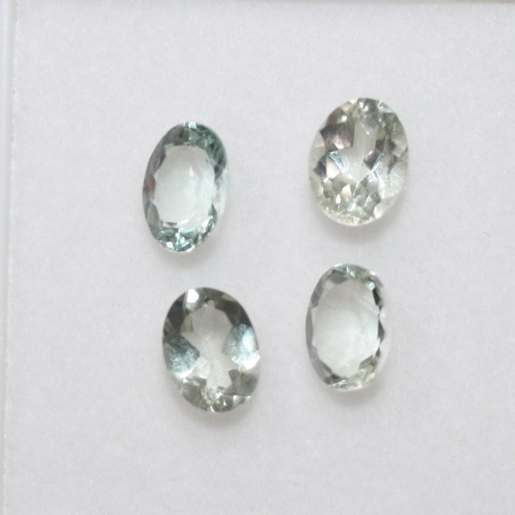 Lote de 4 piezas de prasiolita facetada ovalada de 8 x 6 mm (4 piezas) - Artículo 659LO