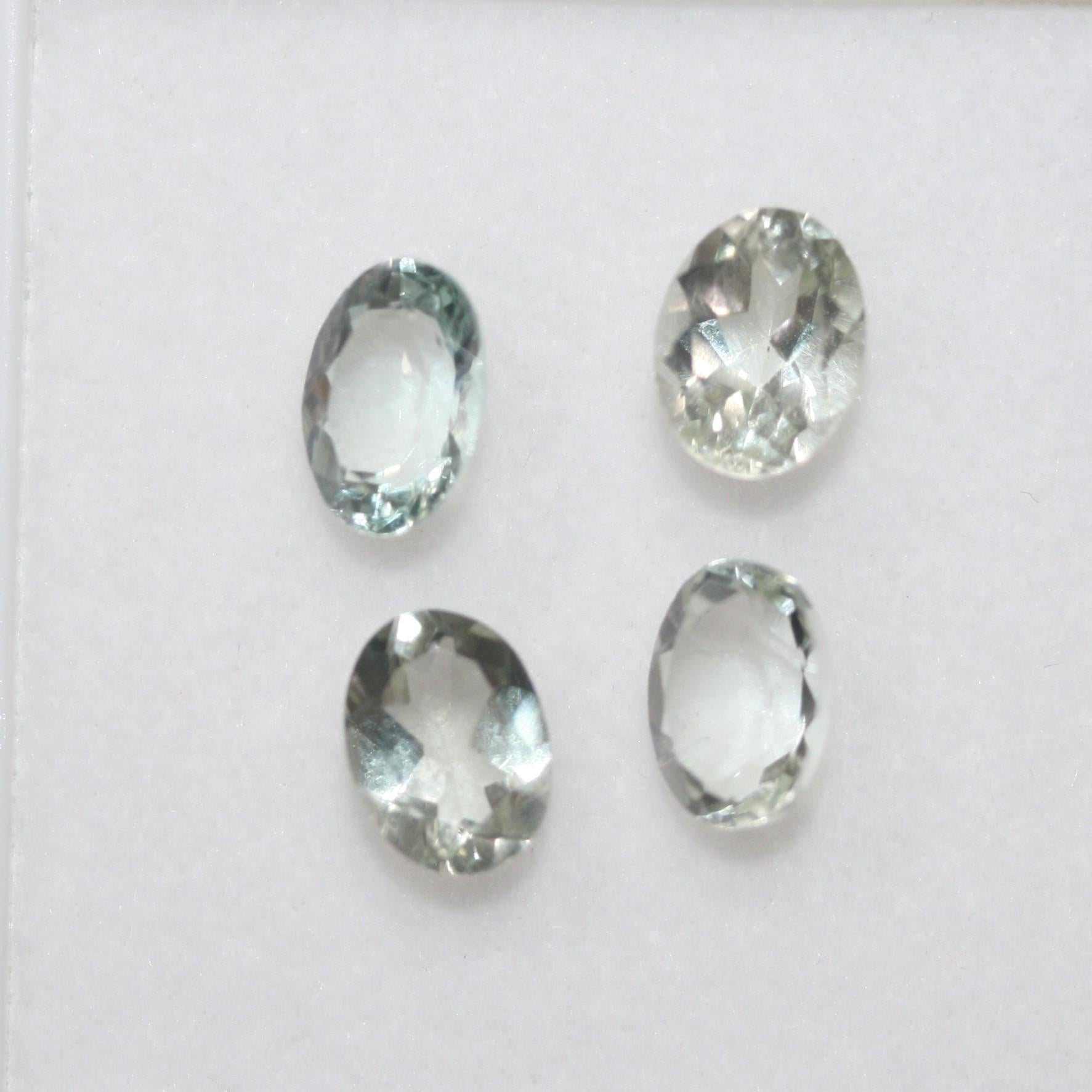 Lote de 4 piezas de prasiolita facetada ovalada de 8 x 6 mm (4 piezas) - Artículo 659LO