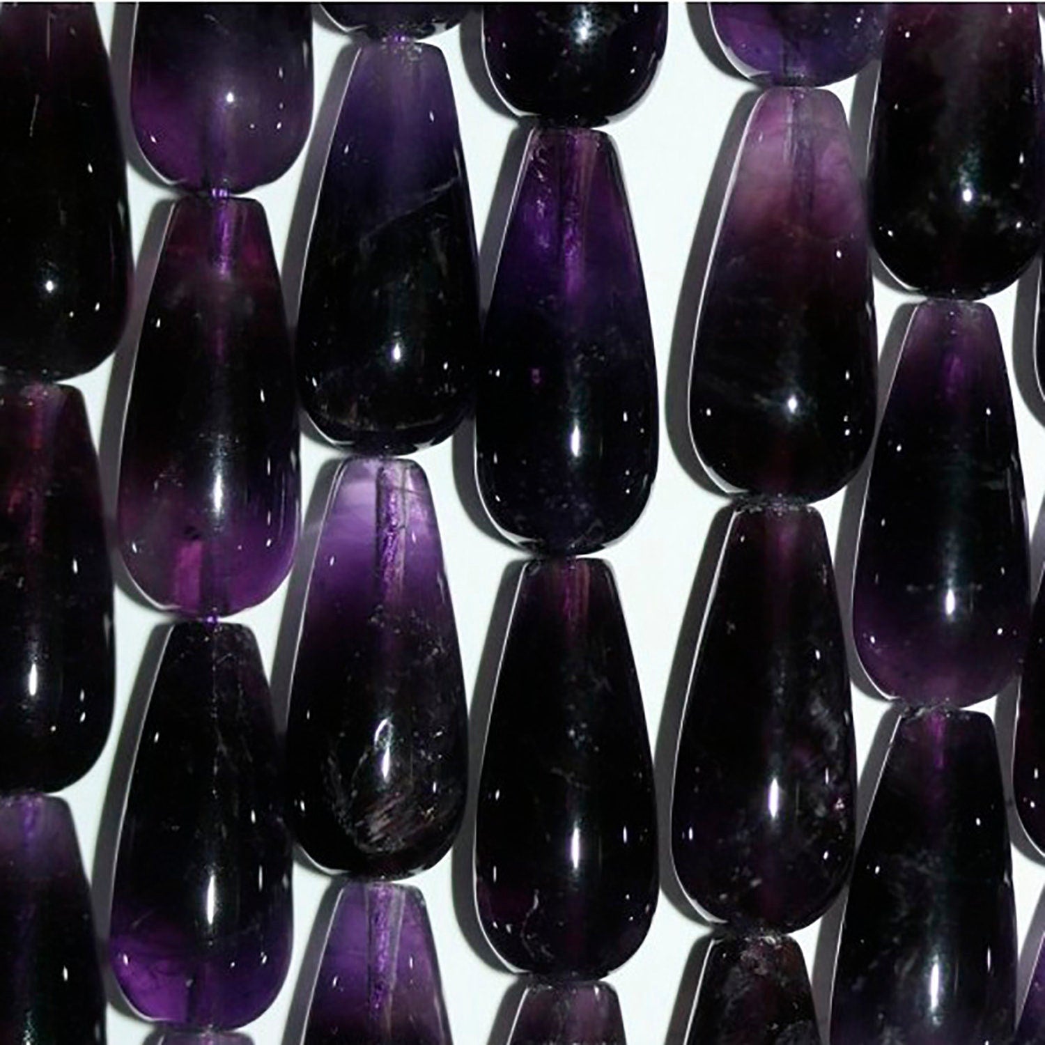 Cuentas lisas de amatista de 16" (25 x 10 mm) - Hilo de 40 cm