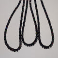 Cuentas redondas facetadas de ópalo etíope negro de 45,7 cm (3 x 1 mm - 6,5 x 4 mm) - Hilo de 47 cm