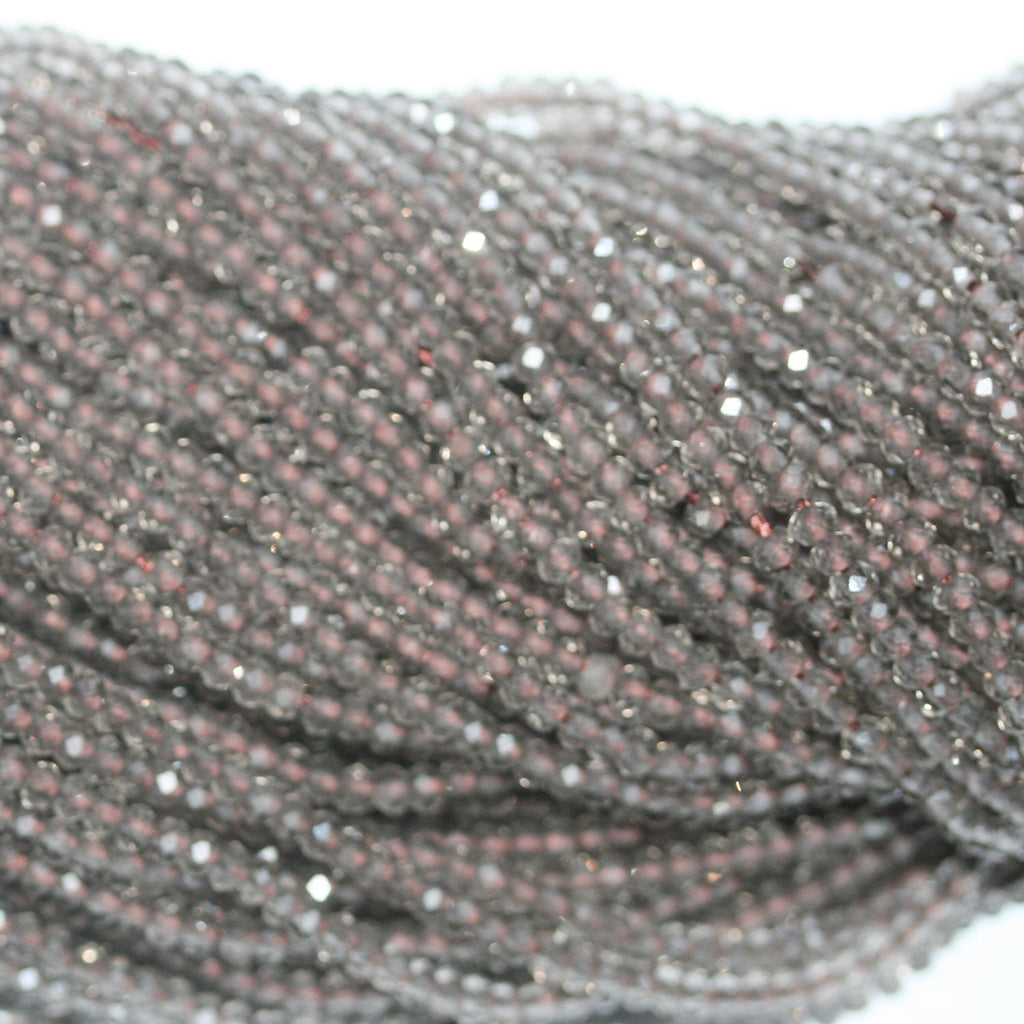 Perles rondelles à facettes en quartz fumé St, 39 cm (15 po), 3 x 2 mm. Longueur du fil : 39 cm (15 po).