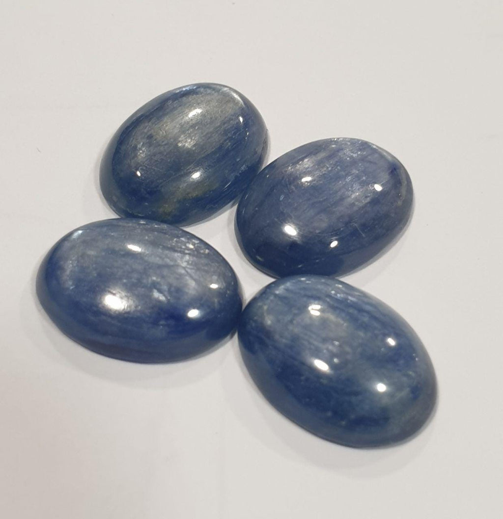 Lote de 4 cabujones ovalados de cianita de 12 x 16 mm (4 piezas)