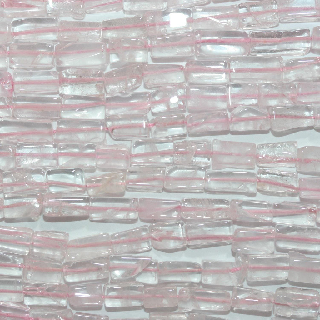 13" St Rose Quartz Smooth Prism Beads 9x5mm. Approx. -Strand 33cm- Item.14939