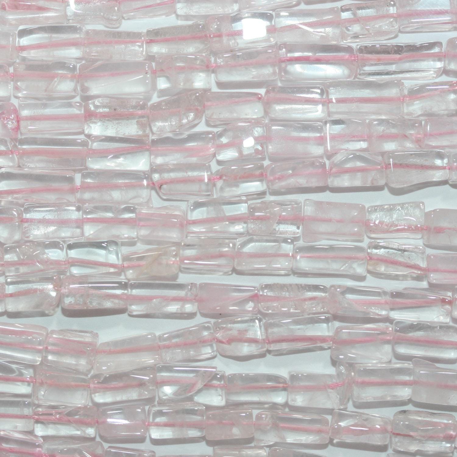 13" St Rose Quartz Smooth Prism Beads 9x5mm. Approx. -Strand 33cm- Item.14939