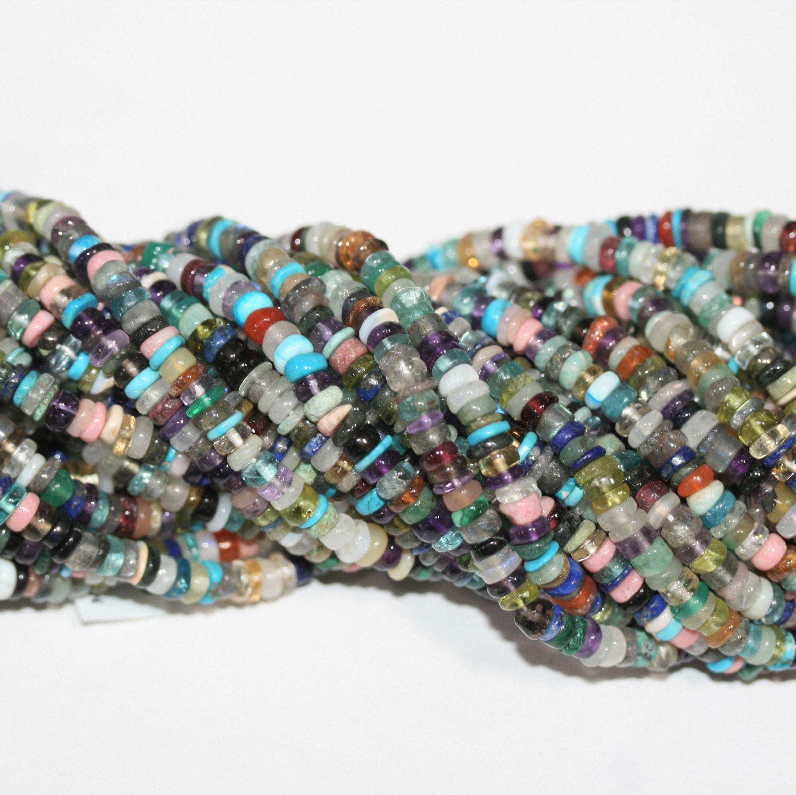 16" St Multi Stone Discos Lisos Perlas 5x2mm.-Hilo 40cm.