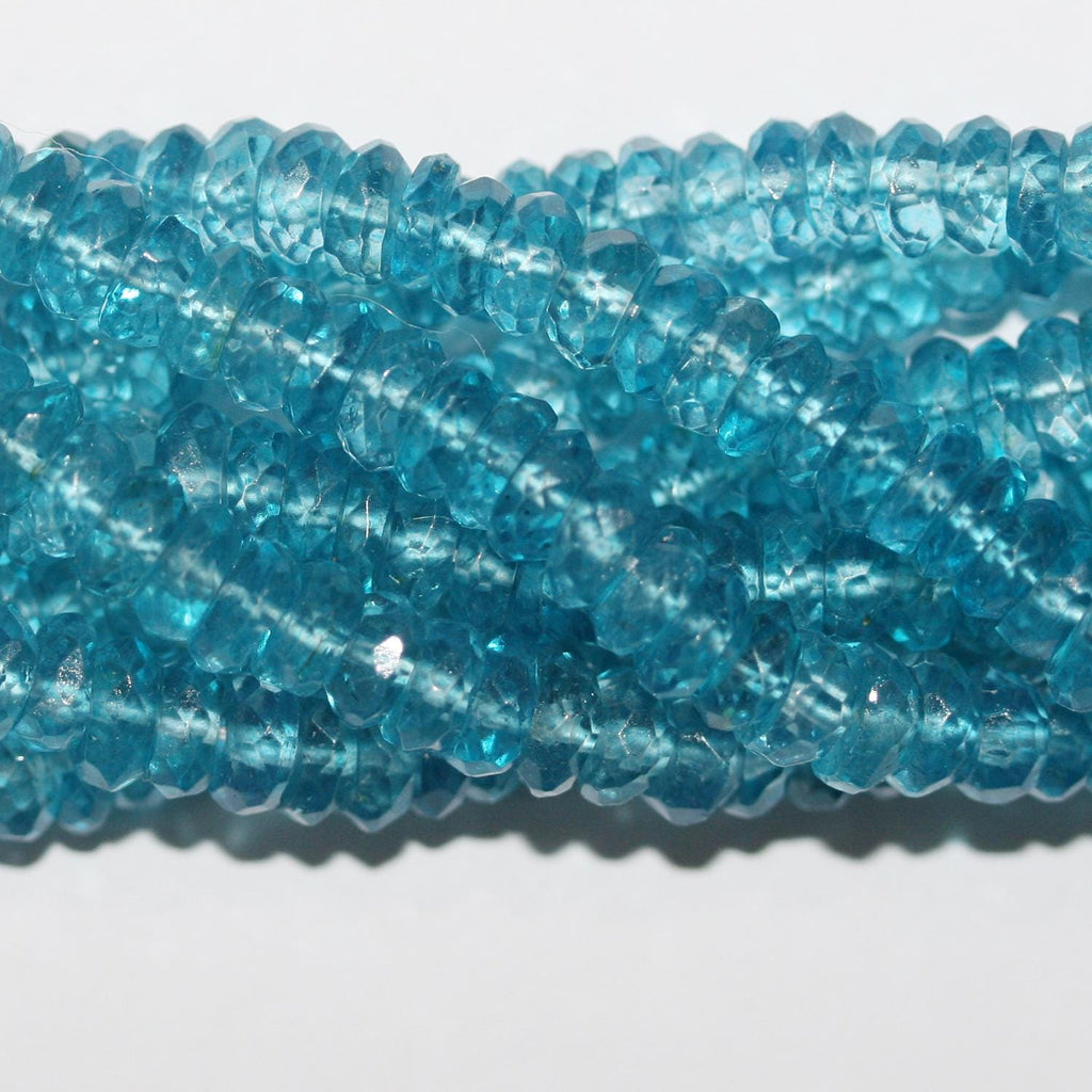 Cuentas redondas facetadas de topacio azul de 16" de St. 6 x 2 mm - Hilo de 40 cm.