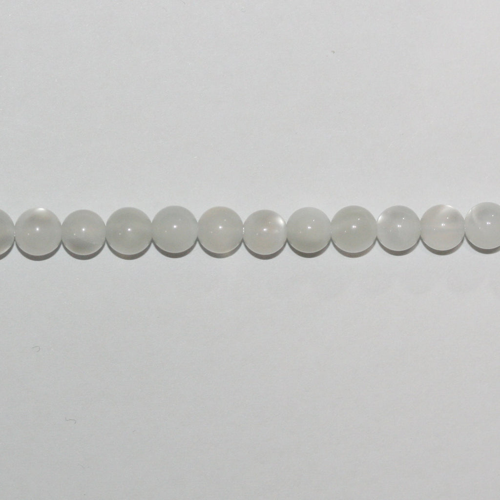 Perles rondes lisses en pierre de lune St, 15 pouces (38 cm), 5-5,5 mm - Fil de 39 cm