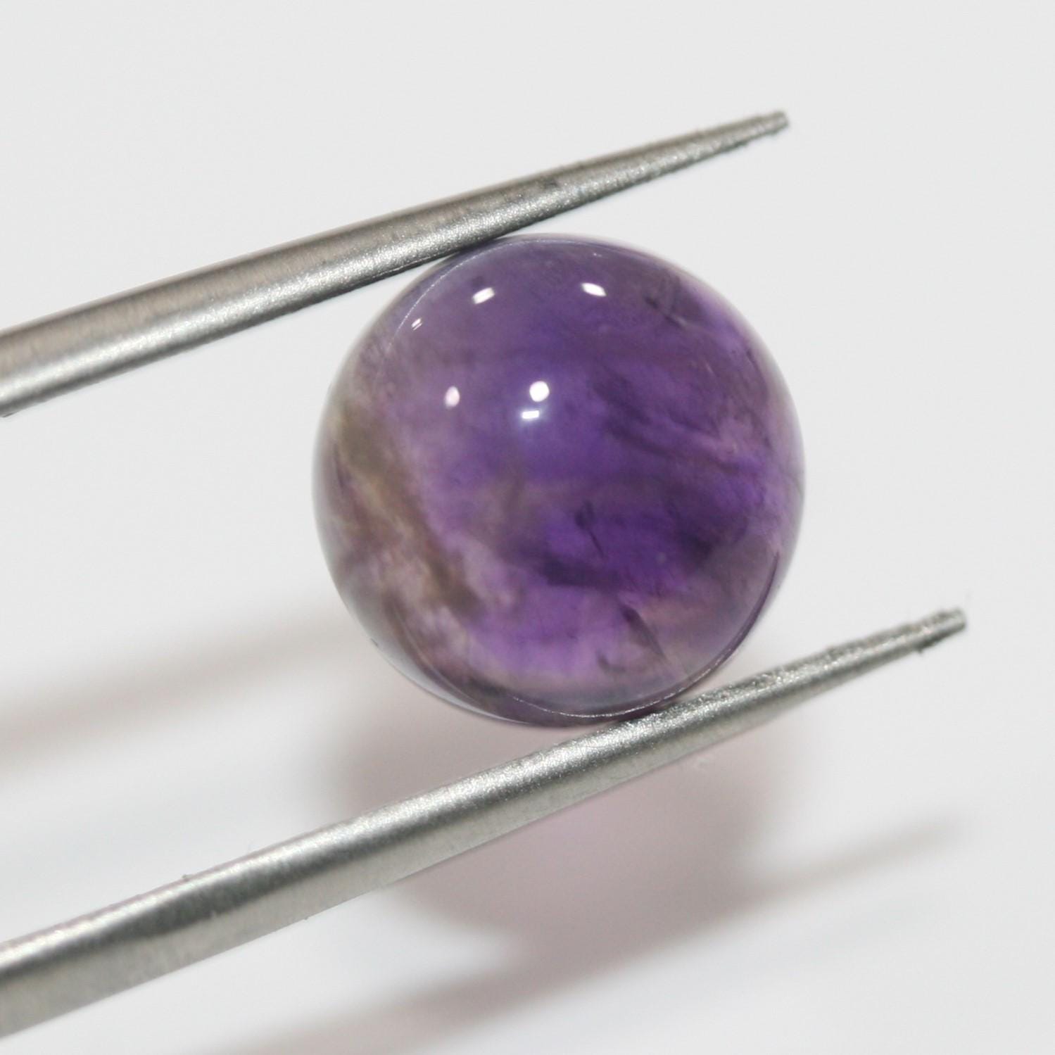 Lote de 6 cabujones redondos de amatista de 10 mm (6 piezas)