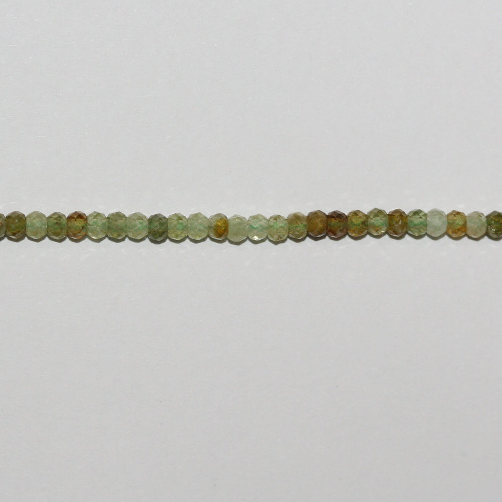 Perles rondelles à facettes en grenat grossulaire de 39 cm (15 po), 3 x 2 mm - Fil de 39 cm