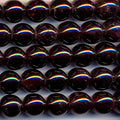 Cuentas redondas lisas de granate de 16" (10 mm) - Hilo de 40 cm