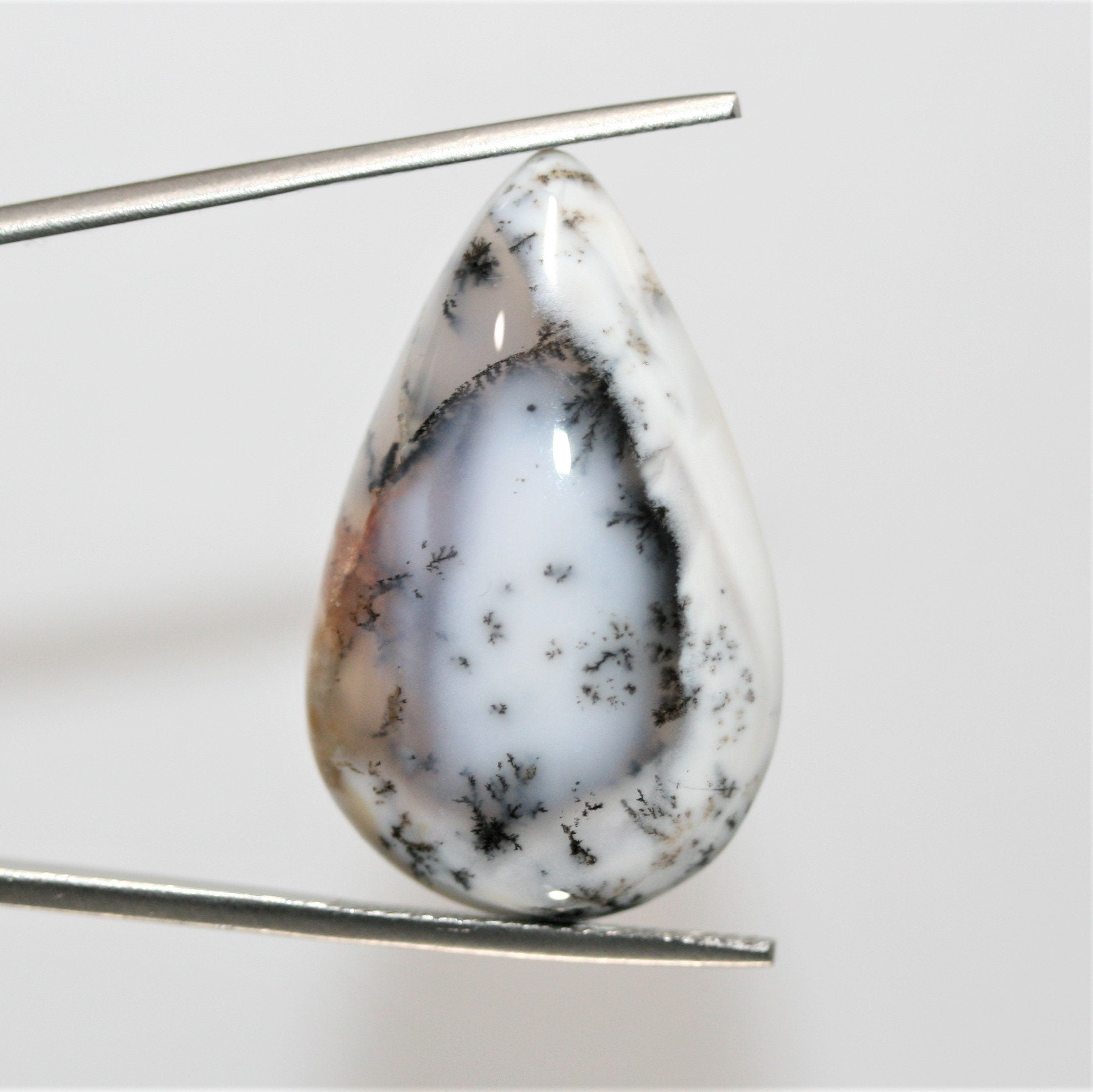 Dendritic Agate Smooth Drop Cabochon 33x21mm. (32.2ct.)