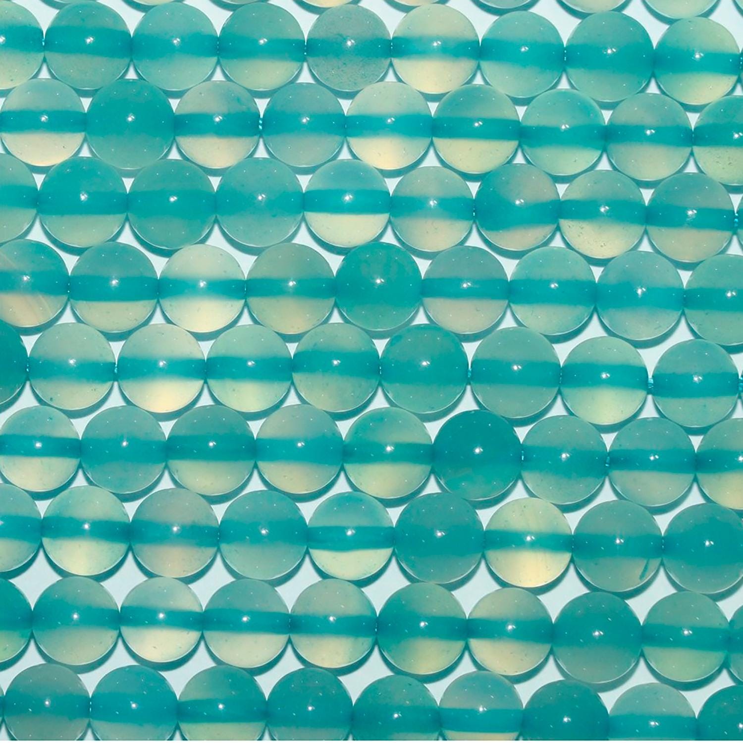 Perles rondes lisses en calchédoine bleue St, 6 mm, 15 pouces (38 cm) - Fil de 39 cm