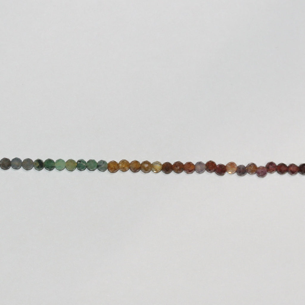 15" St Perles rondes à facettes en pierre multiple 2,5 mm.-Rig 39 cm.