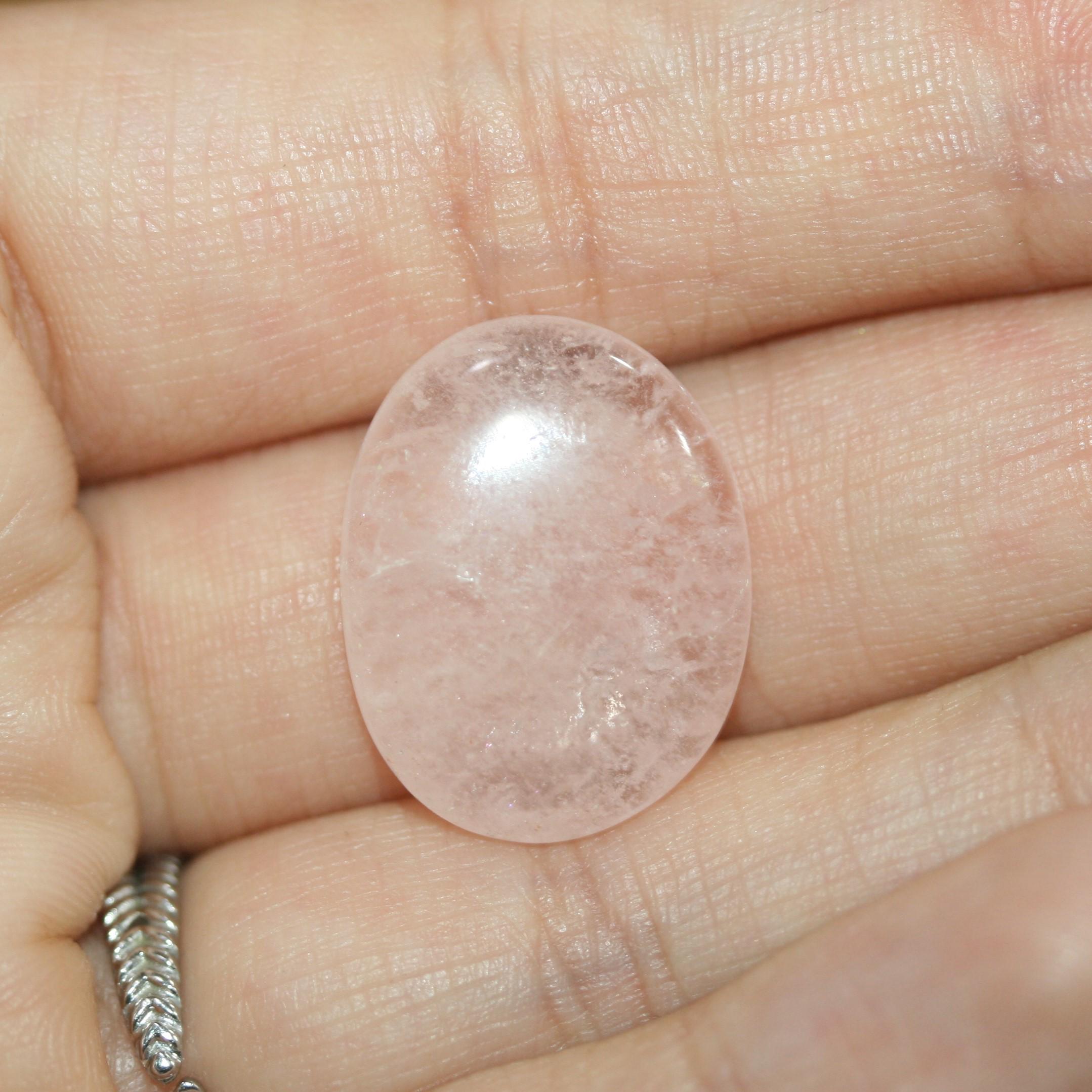 Morganite Cabochon Oval Shape Flat Back 14.07ct 20.4x16.1mm- Untreated Gemstone- Jewelry Supplier