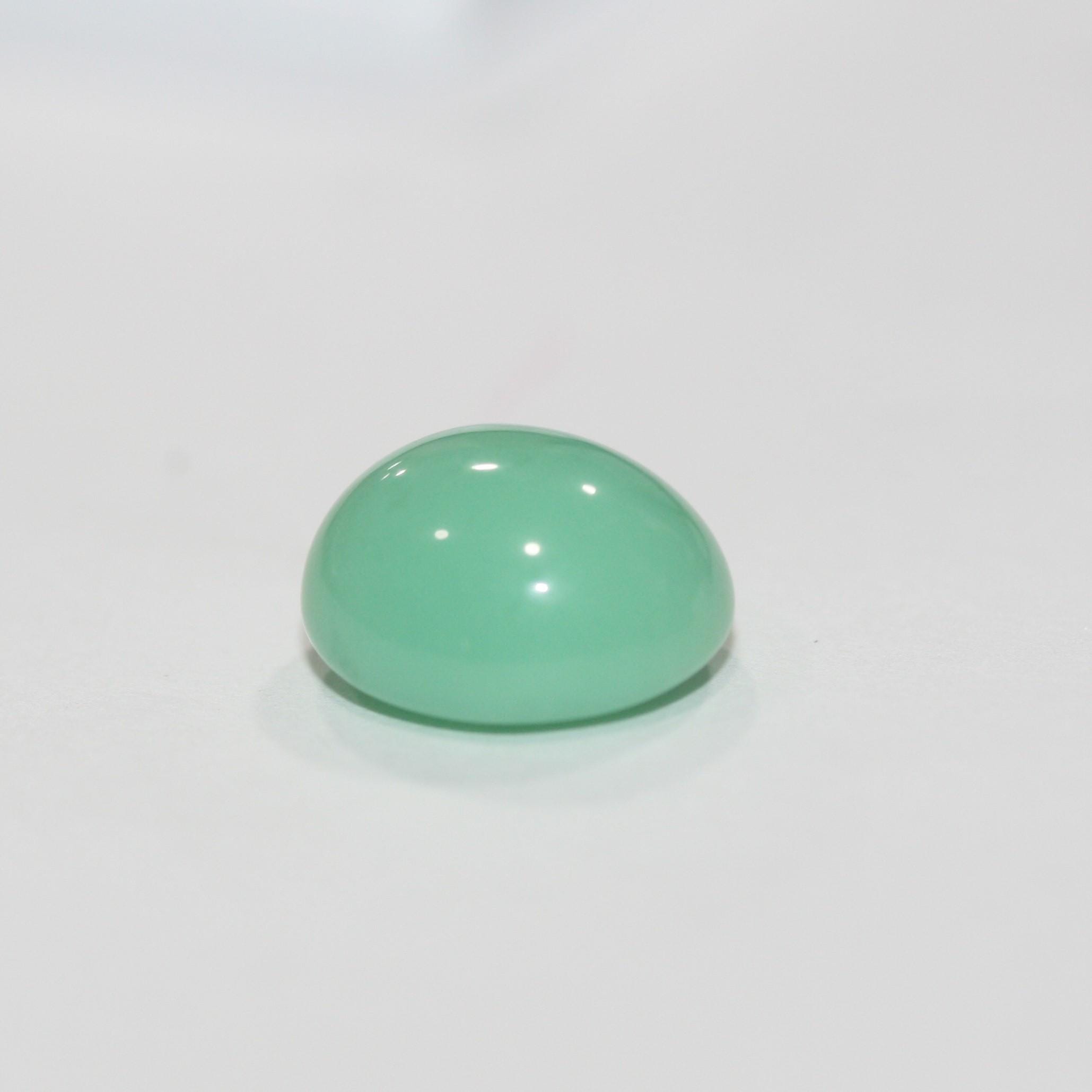 Chrysoprase Smooth Oval Cabochon 13.5x12mm. (8.94ct.).
