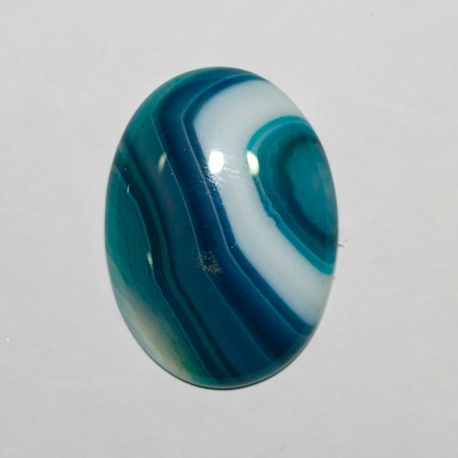 Lote de 2 cabujones ovalados de ágata rayada azul (2 unidades) de 30 x 22 mm