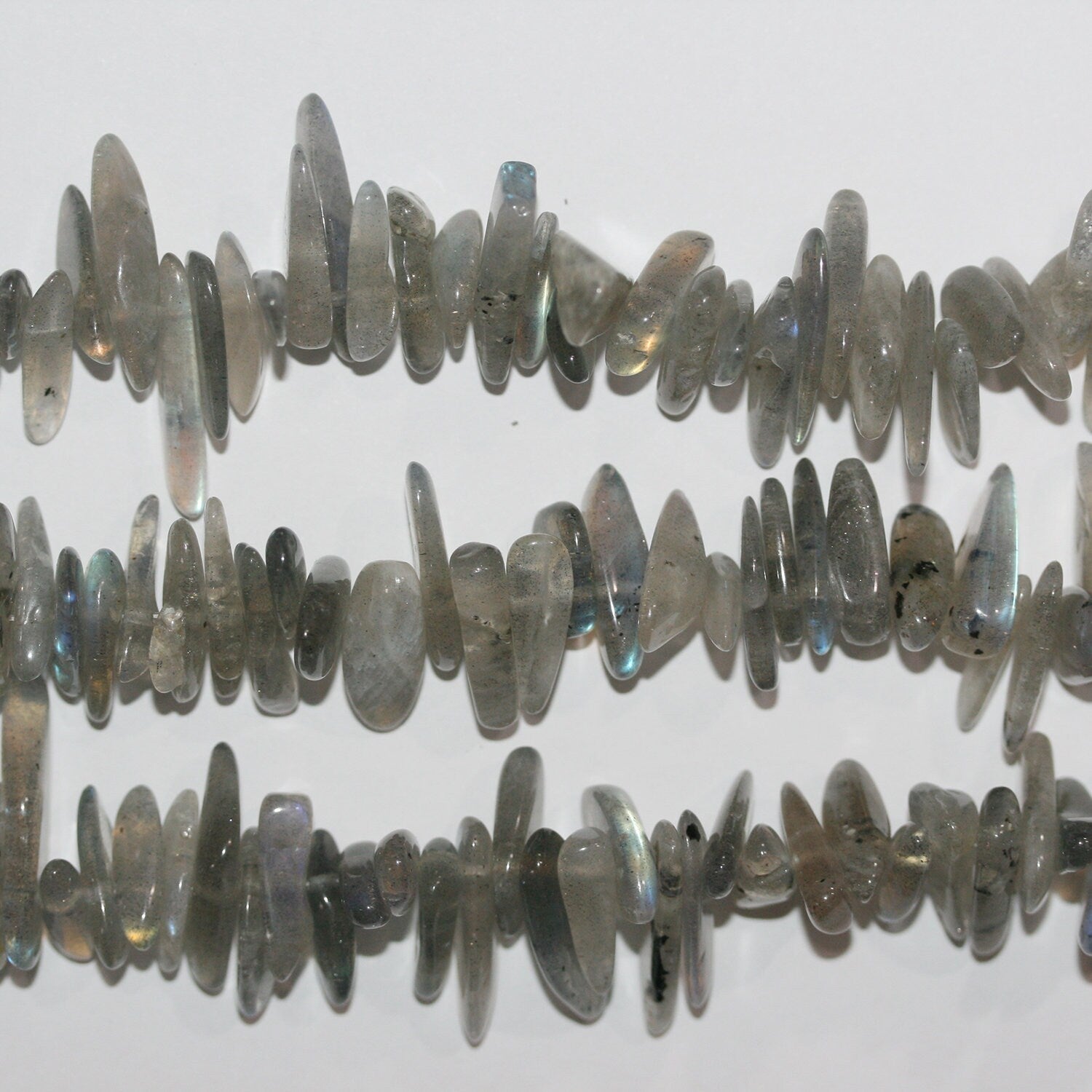 15" St Labradorite Éclats Lisse Perles Irrégulières 17x6mm.-Environ-Bandeau 39cm.