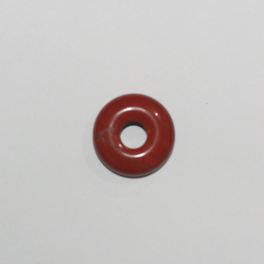 Colgante de disco de donut liso de jaspe rojo de 20 mm