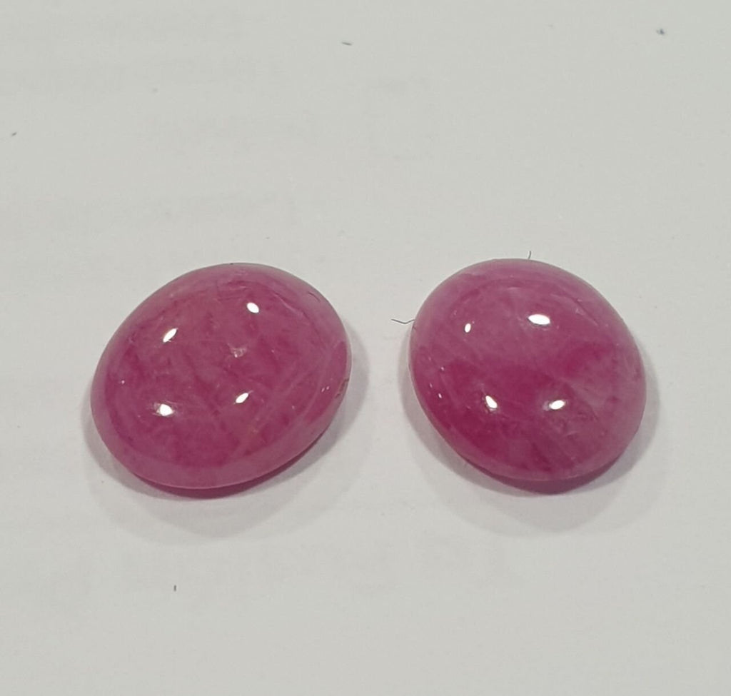 Pink Sapphire Pair Oval Cabochon 10X8mm.(2pcs)