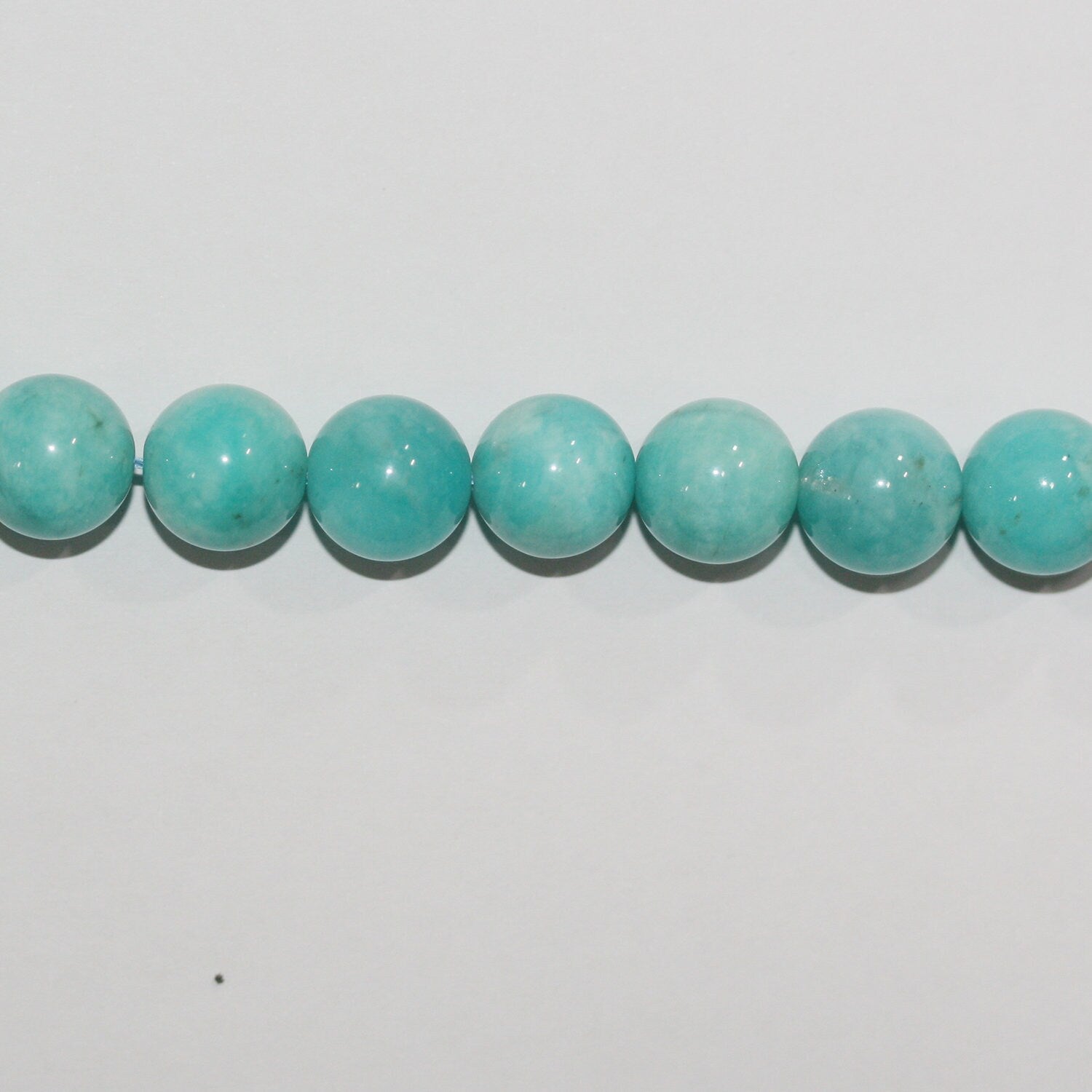 16" St Cuentas Redondas Lisas de Amazonita Peruana 8.5-9mm.-Hilo 40cm.