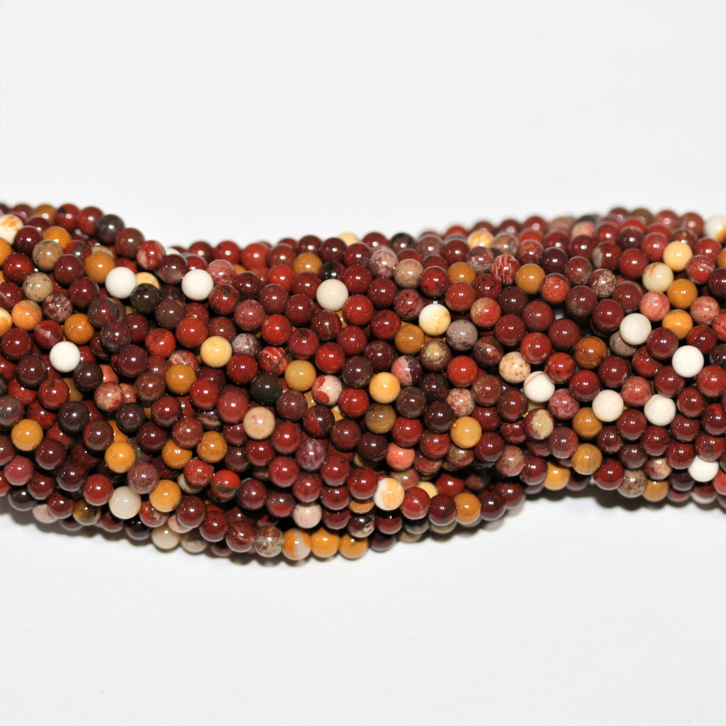 Cuentas redondas lisas de St. Mookaite de 16" de 3 mm - Hilo de 40 cm.