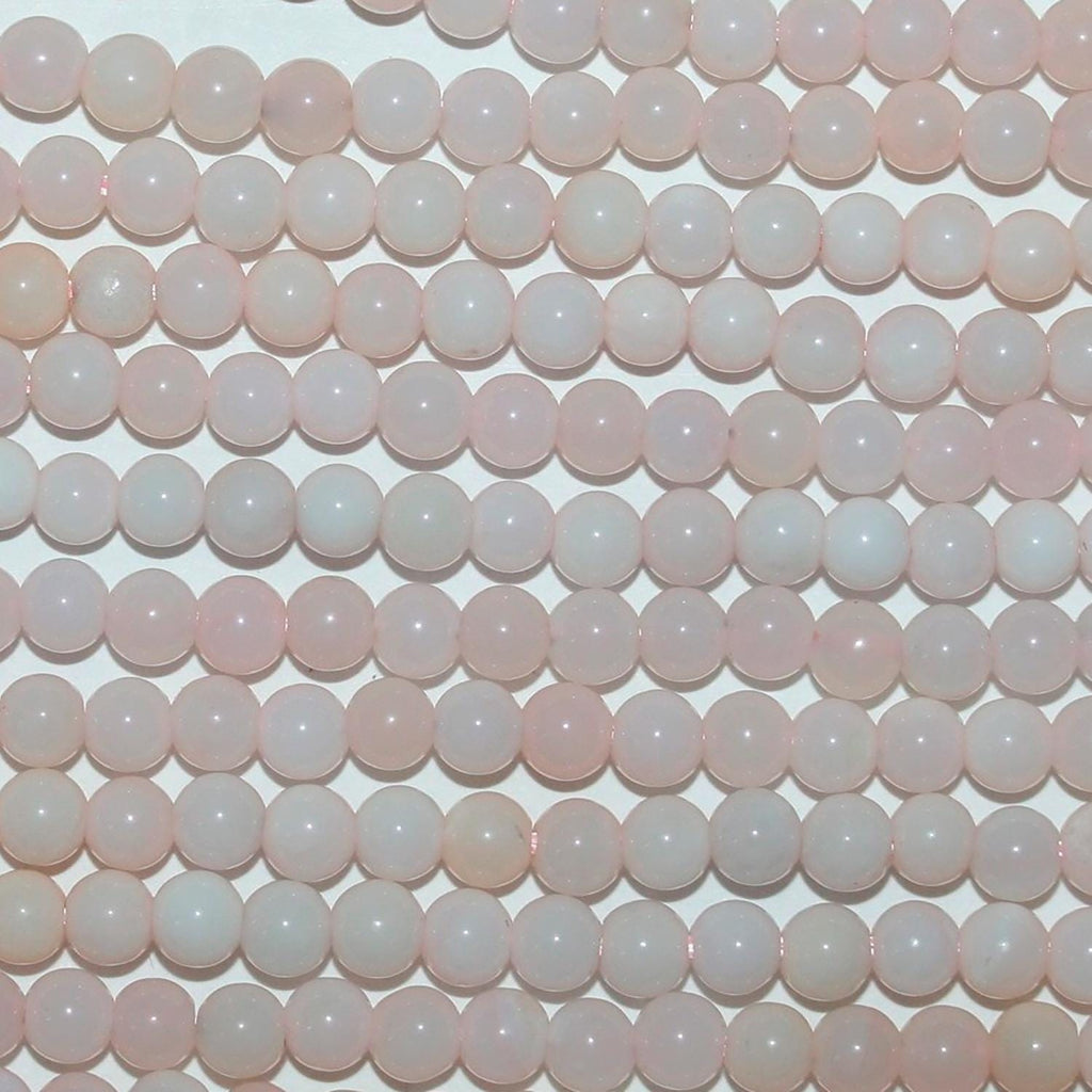 Perles rondes lisses en opale rose de 15 pouces (4 mm) - Fil de 39 cm