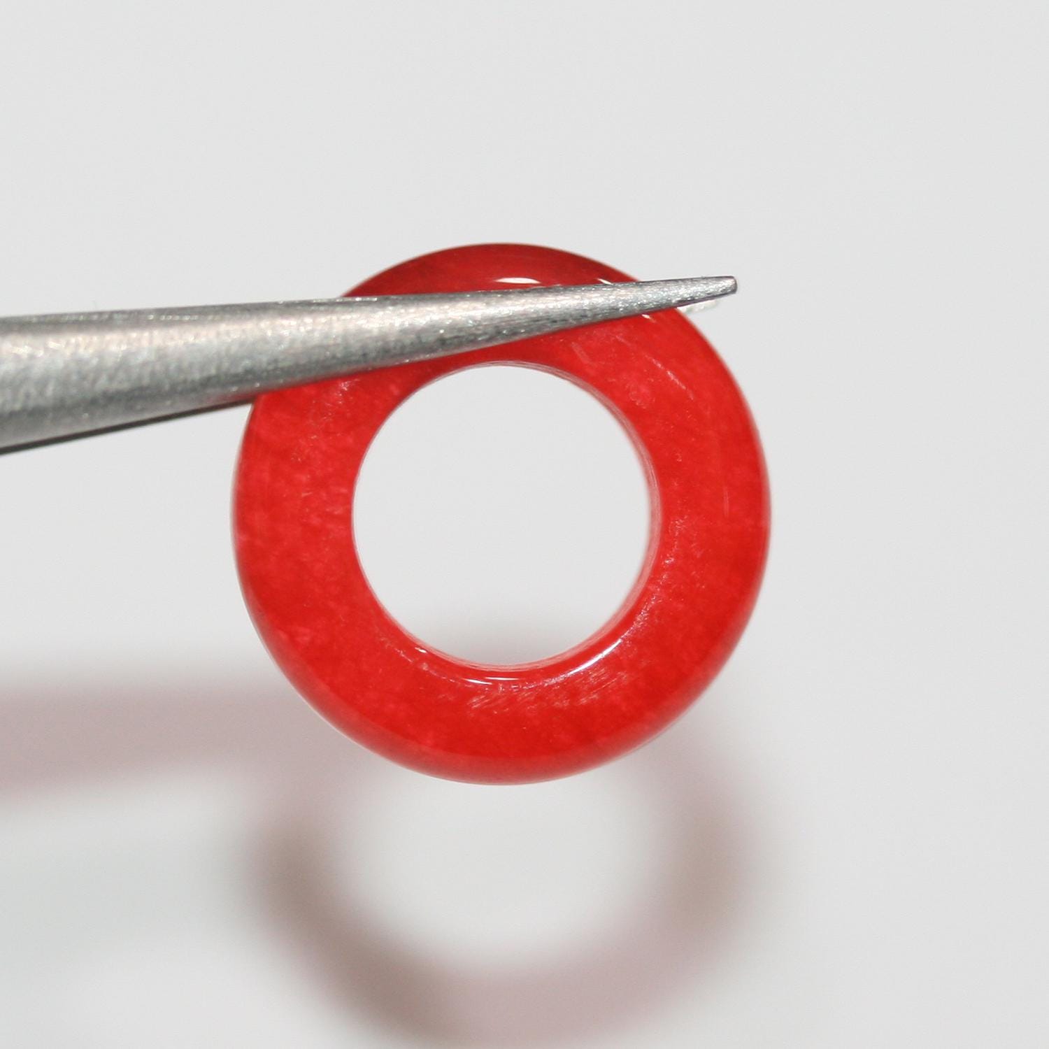 Pendentif anneau lisse en quartz rouge 15 mm (10 pièces) HAD