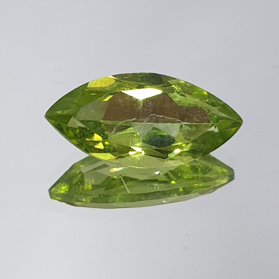 1 Peridot  Olivine Faceted Marquise  Cut  12x6mm 2.18ct Olivine Green Peridot- Fancy Color- Rare Cut