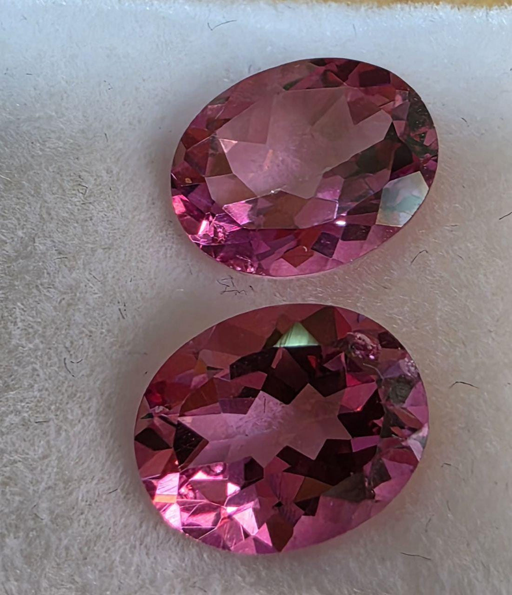 1 Pair AAA Pink Topaz Faceted Oval 10x8mm - Gems Gemstones Wholesale