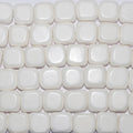1 Strand Natural White  Square Shell Smooth Flat Square  Beads 15mm. Strand 40cm.