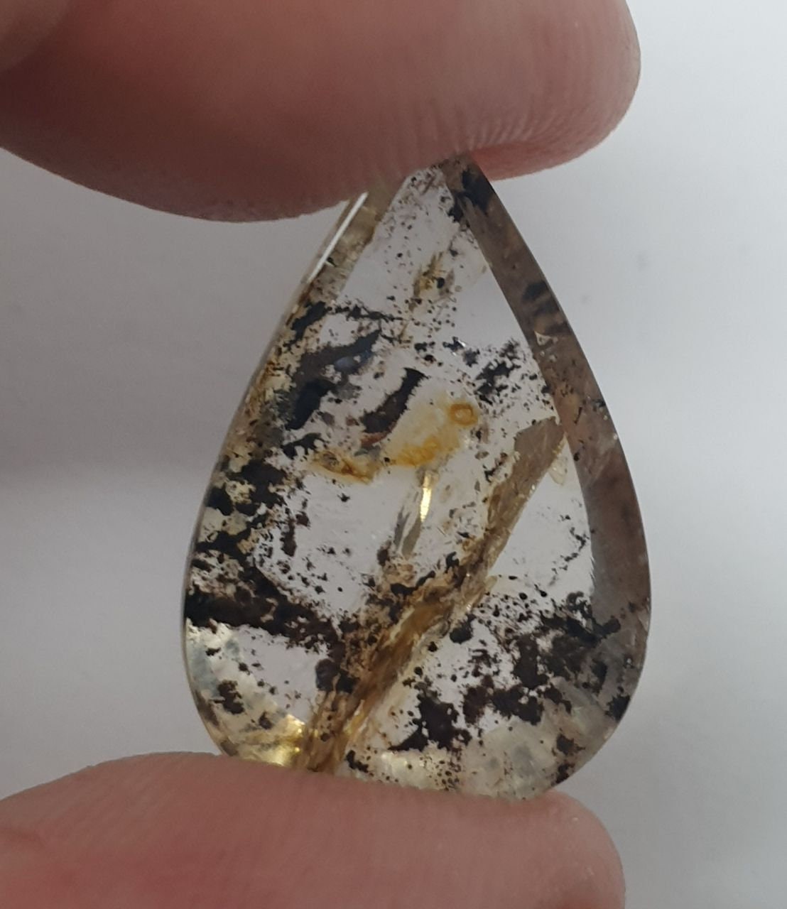 Natural Inclusion Dendritic  Quartz Trillion  Cabochon Made By Mother Nature 22.3x14.5x4.5mm 10.9ct- Inclusion Quartz- Healing Power
