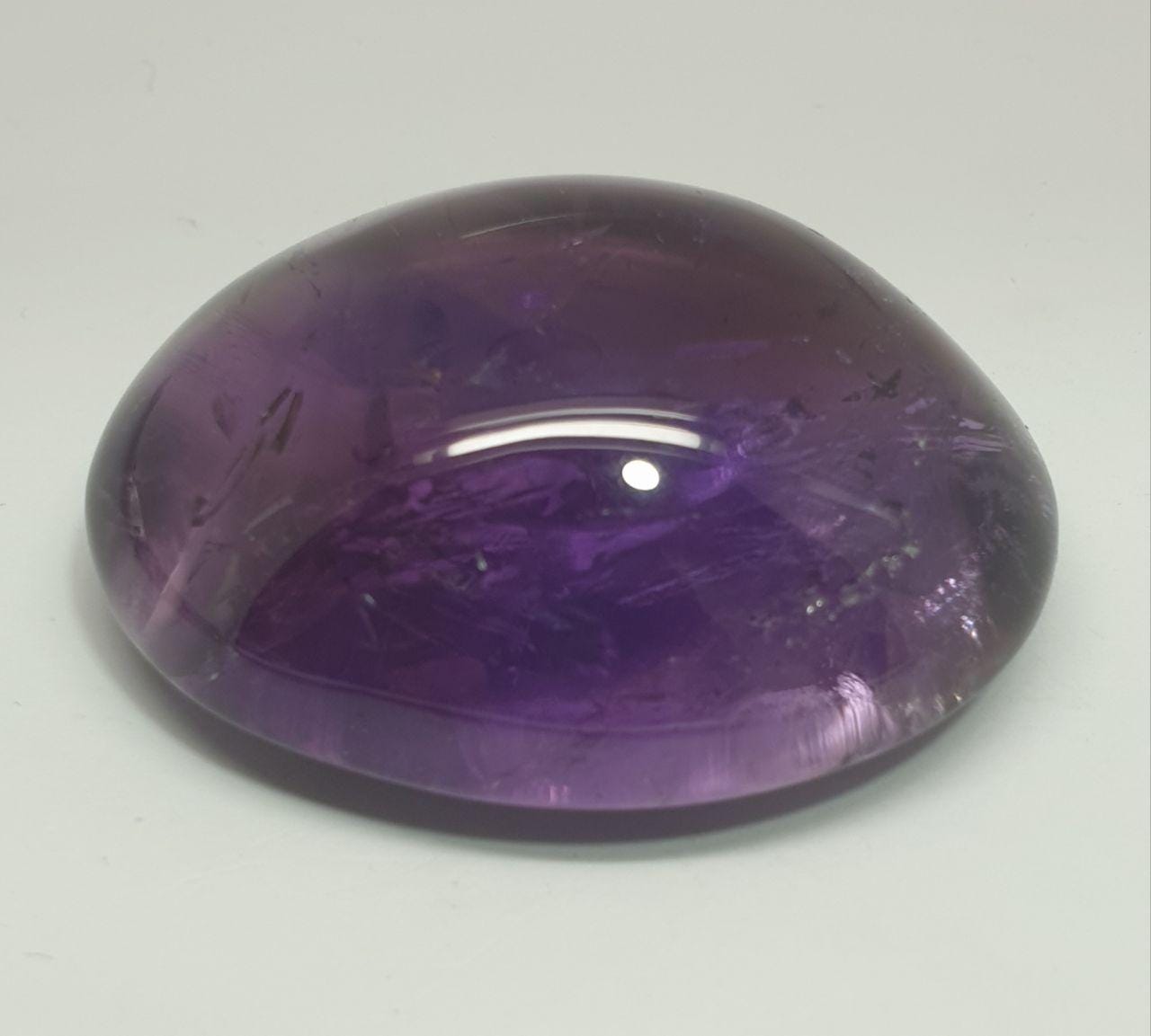 Huge  Amethyst Smooth Oval Cabochon 47.4x38x20.5mm (246.19ct.) Museum Piece