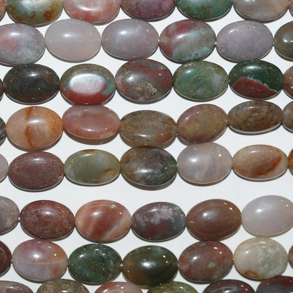 Cuentas ovaladas lisas de ágata india de 16" (13 x 10 mm) - Hilo de 40 cm