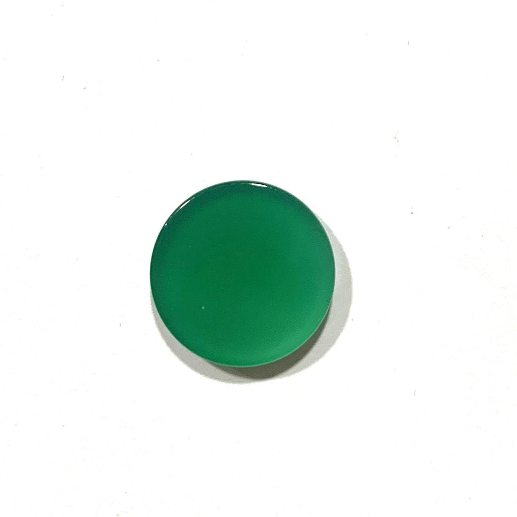 Lote de 6 cabujones de disco liso de ágata verde de 16 mm. (6 uds.).