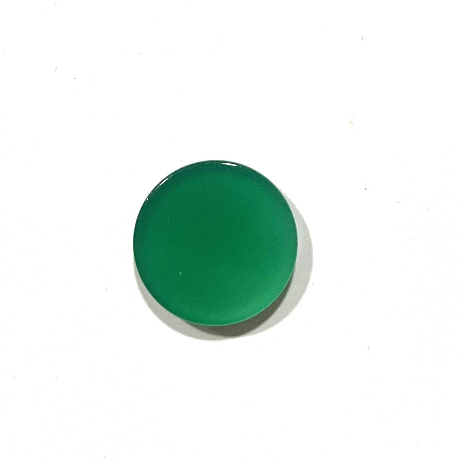 Lote de 6 cabujones de disco liso de ágata verde de 16 mm. (6 uds.).