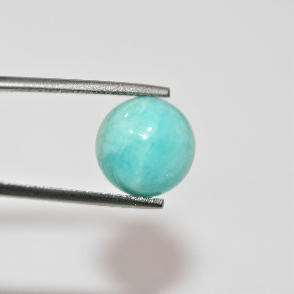 Lote de 4 cabujones redondos de amazonita peruana (4 piezas) 12 mm.