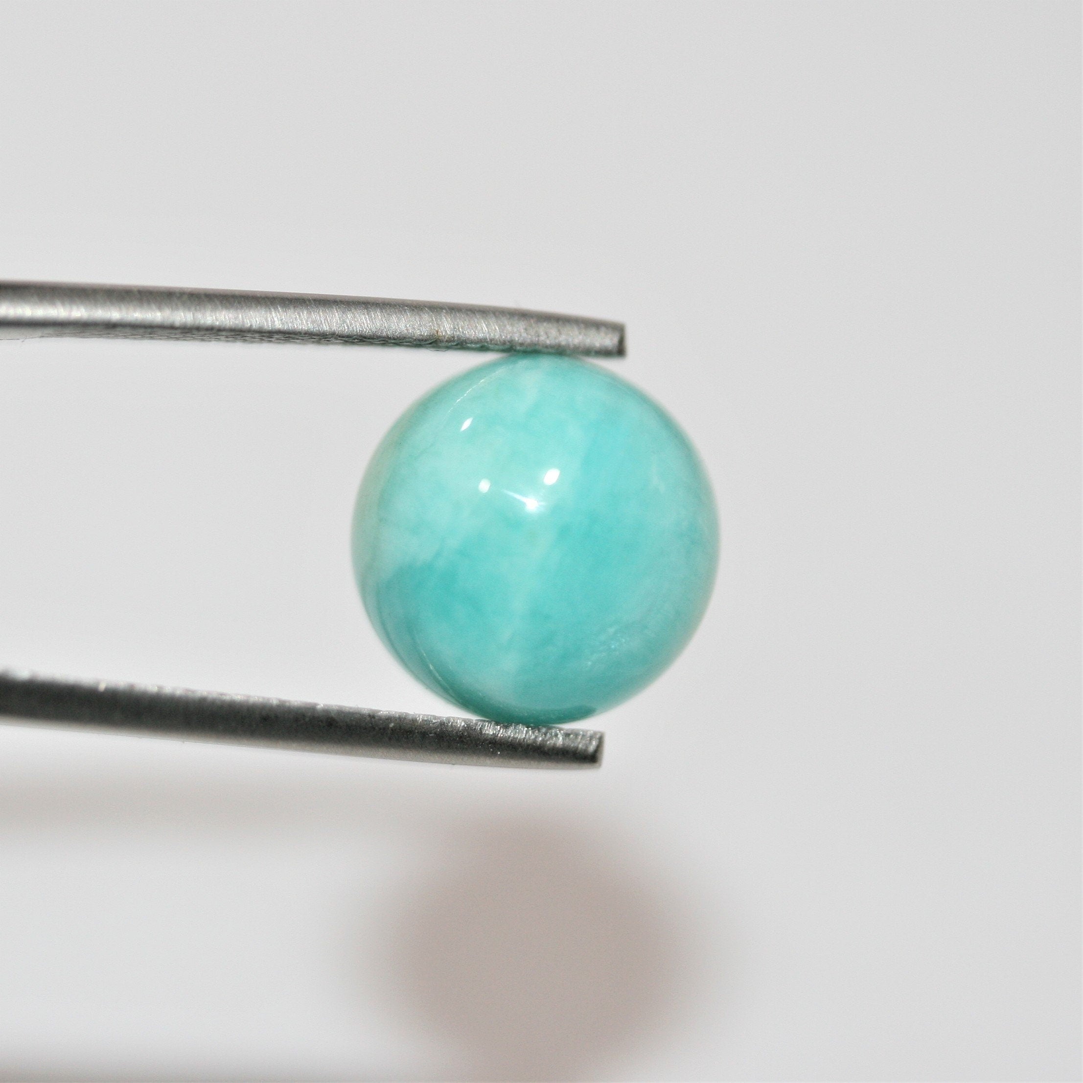 Lote de 4 cabujones redondos de amazonita peruana (4 piezas) 12 mm.