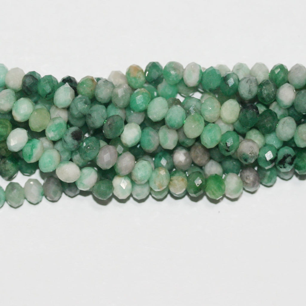 Perles rondelles à facettes St Emerald 15" 6x4mm.- Brin 39cm.