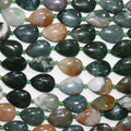 14" St Indian Agate Smooth Drop Beads 18x13mm.-Strand 38cm.