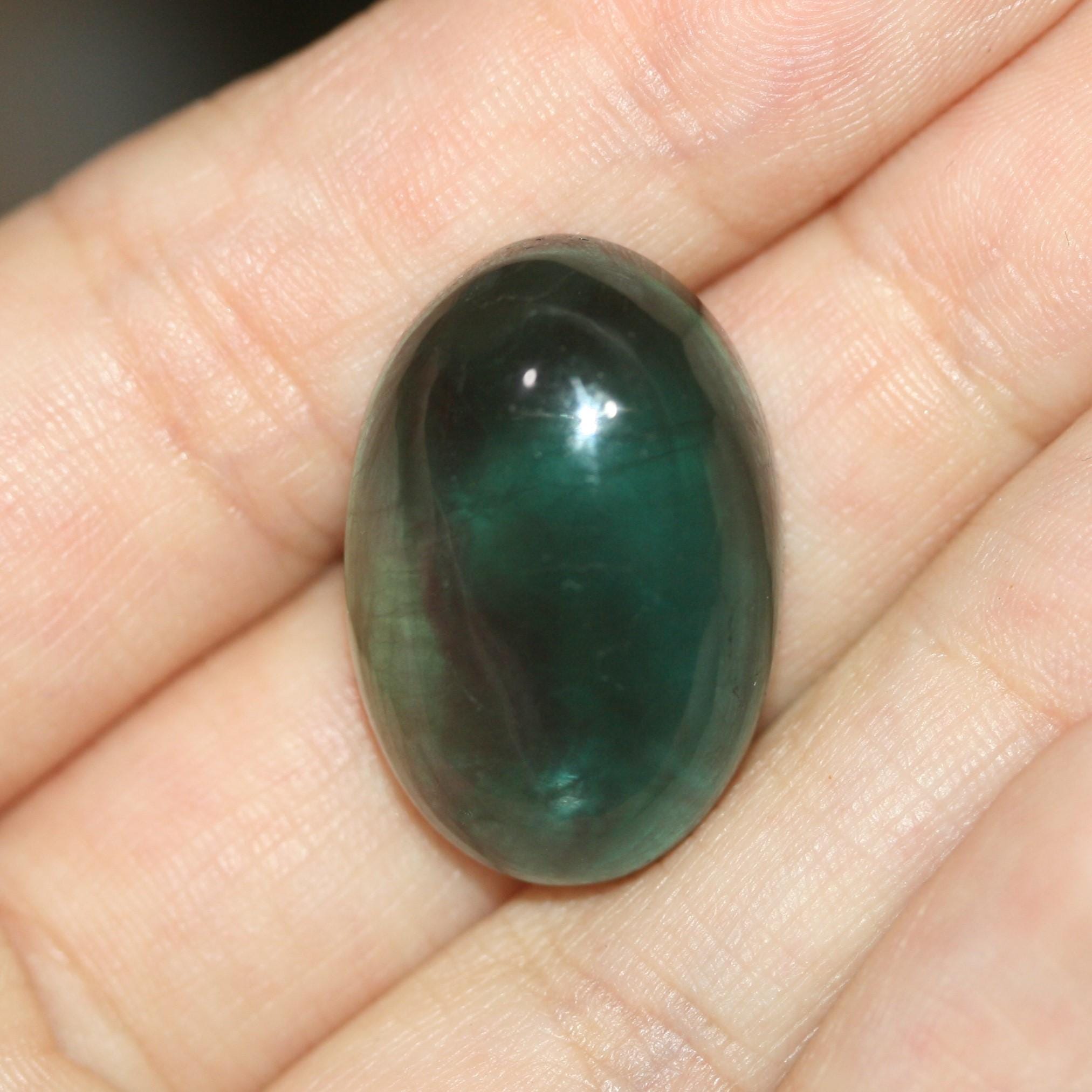 AAA Green Fluorite Oval Cabochon 24.5x16.7mm 36.13ct Rare Color- Unique Collector Stone- Wholesaler Supplier- Top Quality